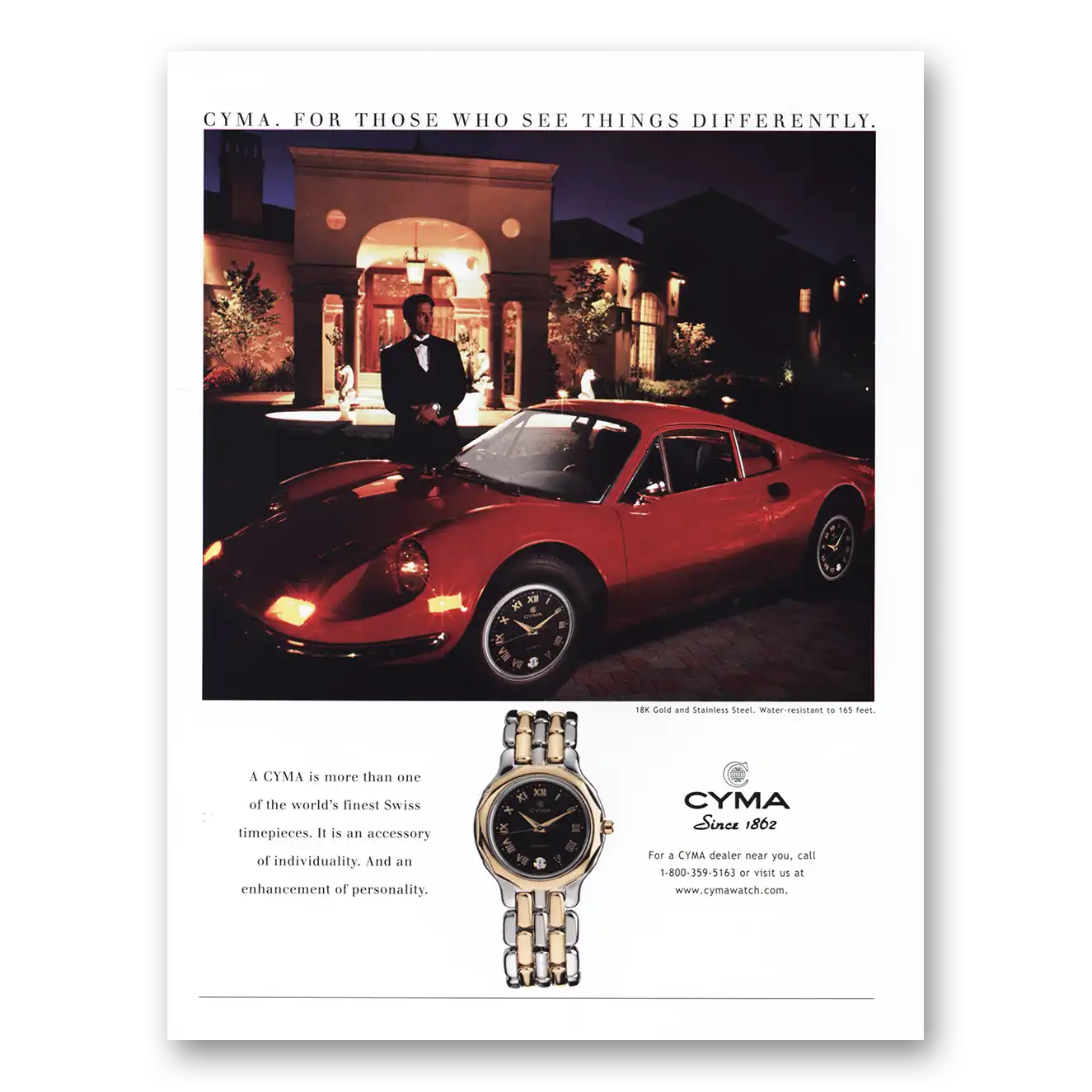 2000 Cyma Watch Those Who See Things Differently Vintage Magazine Print Ad