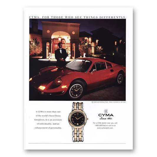 2000 Cyma Watch Those Who See Things Differently Vintage Magazine Print Ad