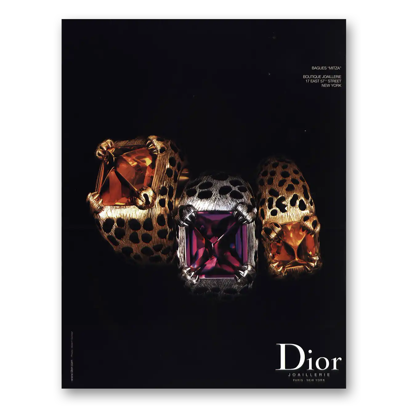 2000 Dior Bagues Mitza Vintage Magazine Print Ad