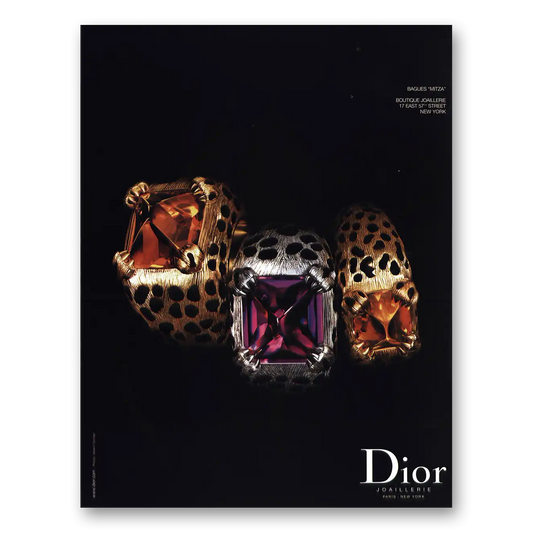 2000 Dior Bagues Mitza Vintage Magazine Print Ad