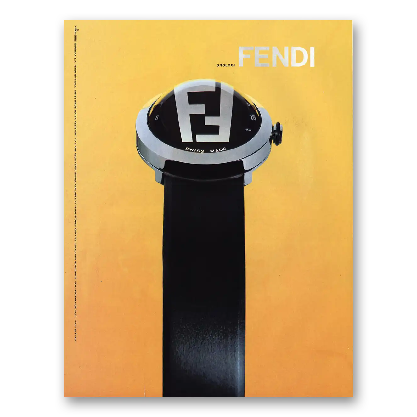 2000 Fendi Watch Orologi Vintage Magazine Print Ad