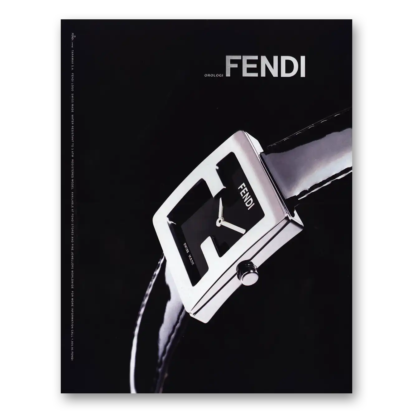 2000 Fendi Watch Orologi Vintage Magazine Print Ad