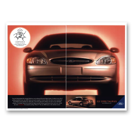 2000 Ford Taurus Always Dangers In Life Vintage Magazine Print Ad