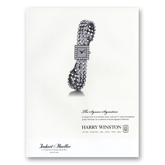 2000 Harry Winston Jewelry Square Signature Vintage Magazine Print Ad