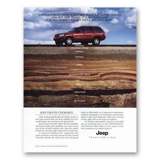 2000 Jeep Grand Cherokee Performs So Well On the Road Vintage Magazine Print Ad