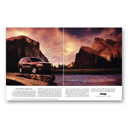 2000 Jeep Grand Cherokee Lifetime Spent Outside Vintage Magazine Print Ad