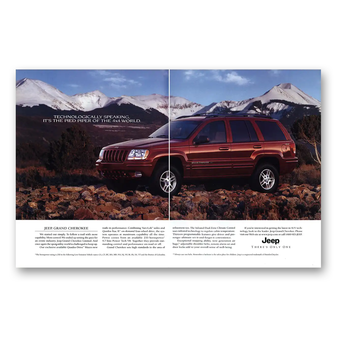 2000 Jeep Grand Cherokee Technologically Speaking Vintage Magazine Print Ad