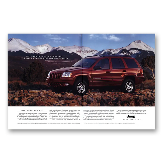 2000 Jeep Grand Cherokee Technologically Speaking Vintage Magazine Print Ad