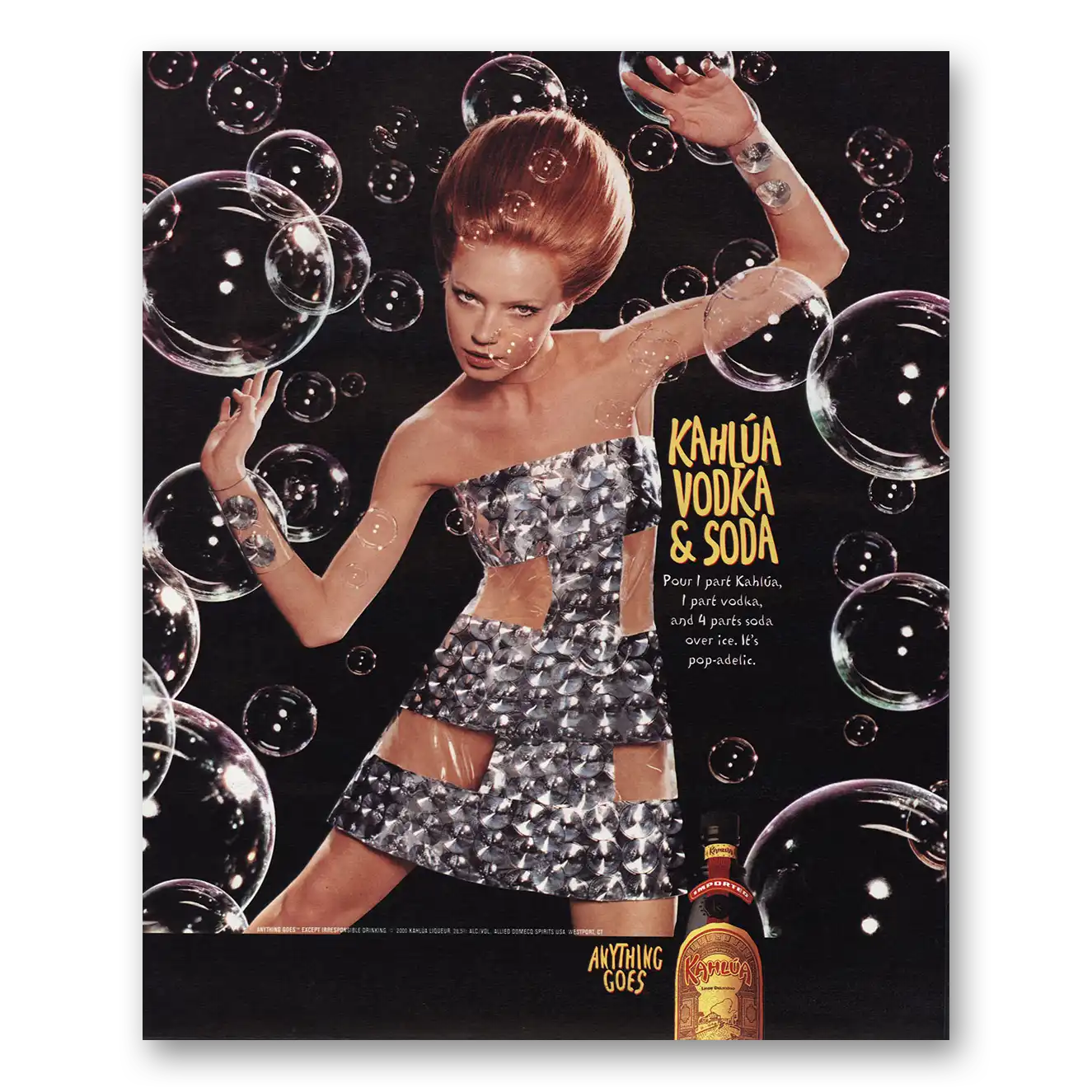 2000 Kahlua Kahlua Vodka & Soda Vintage Magazine Print Ad