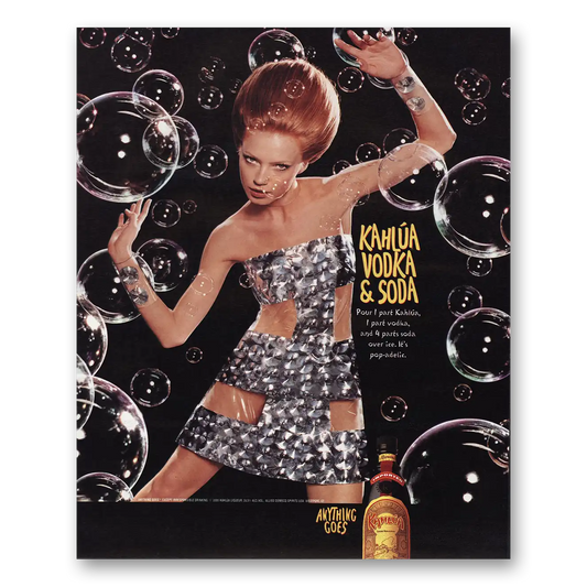 2000 Kahlua Kahlua Vodka & Soda Vintage Magazine Print Ad