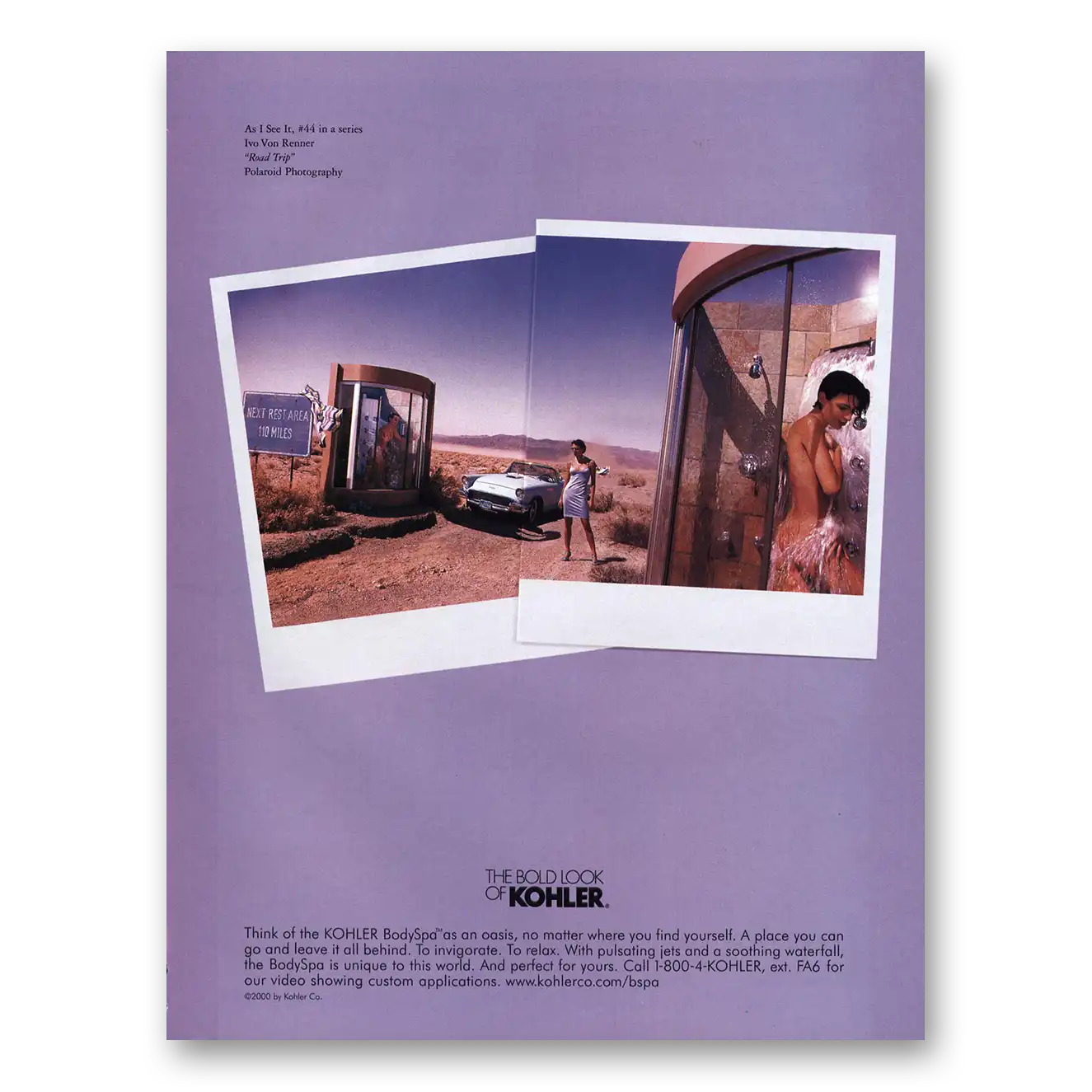 2000 Kohler Road Trip Vintage Magazine Print Ad