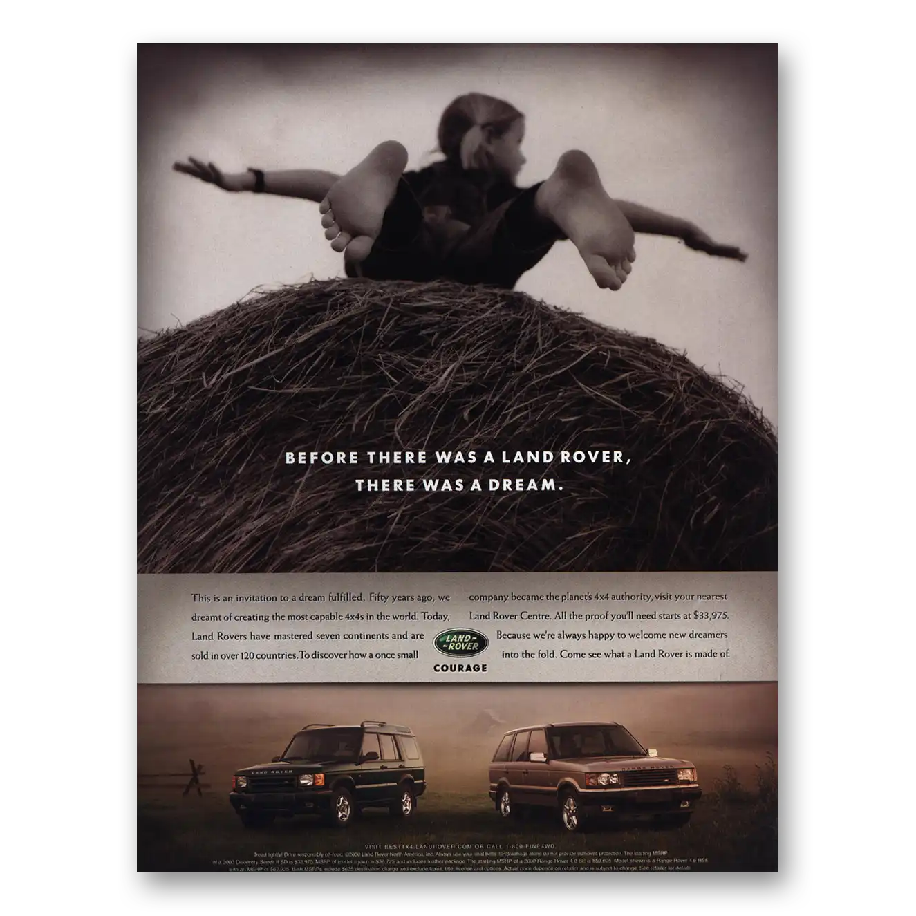 2000 Land Rover Before There Was a Land Rover There Was a Dream Vintage Magazine Print Ad