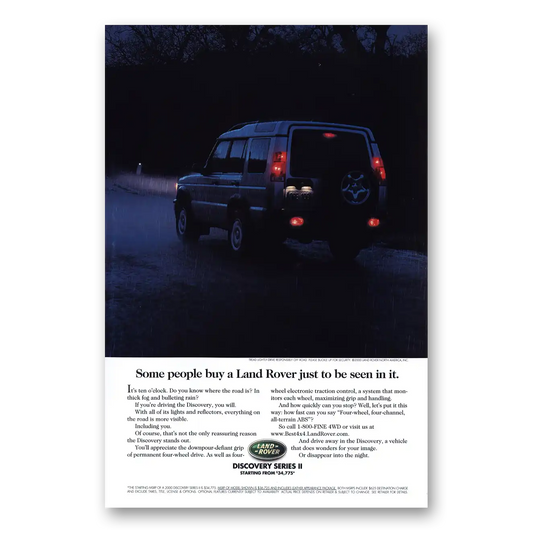 2000 Land Rover Some People Buy Just To Be Seen Vintage Magazine Print Ad