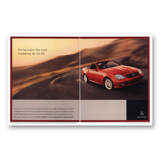 2000 Mercedes Benz SLK320 Big Engine That Could Vintage Magazine Print Ad