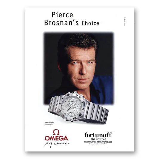 2000 Omega Watch Pierce Brosnan Constellation Vintage Magazine Print Ad