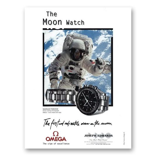 2000 Omega Watch Moon Watch Worn On the Moon Vintage Magazine Print Ad