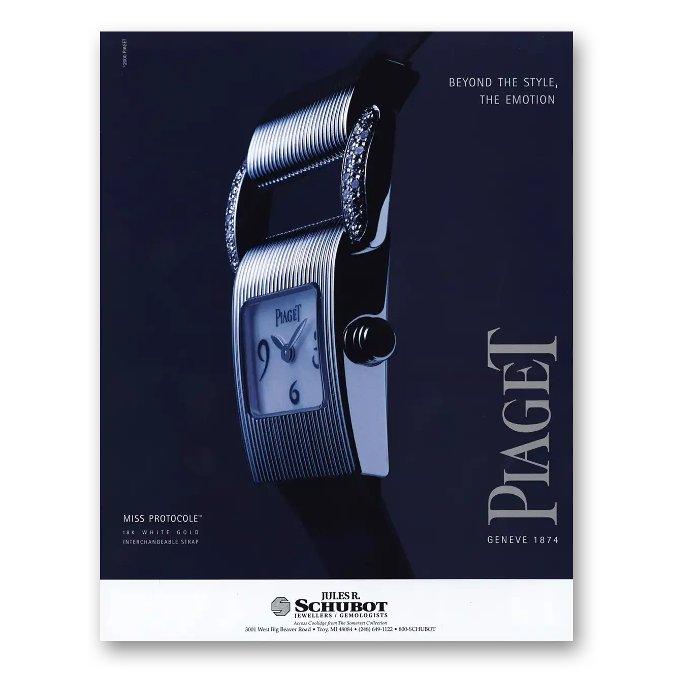 2000 Piaget Watches Miss Protocole Watch Beyond the Style Vintage Magazine Print Ad