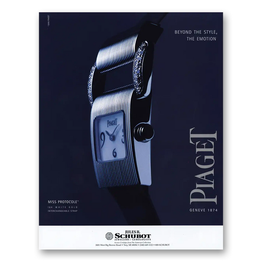 2000 Piaget Watches Miss Protocole Watch Beyond the Style Vintage Magazine Print Ad