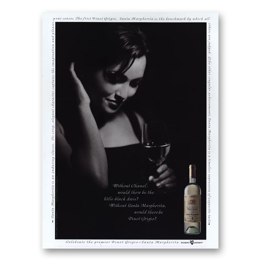 2000 Pinot Grigio Without Chanel Little Black Dress Vintage Magazine Print Ad