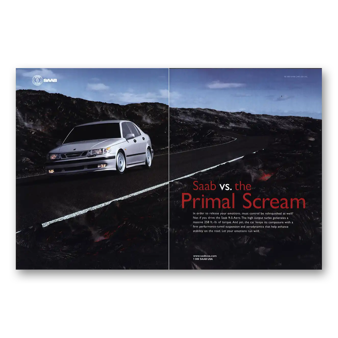 2000 Saab Primal Scream Vintage Magazine Print Ad