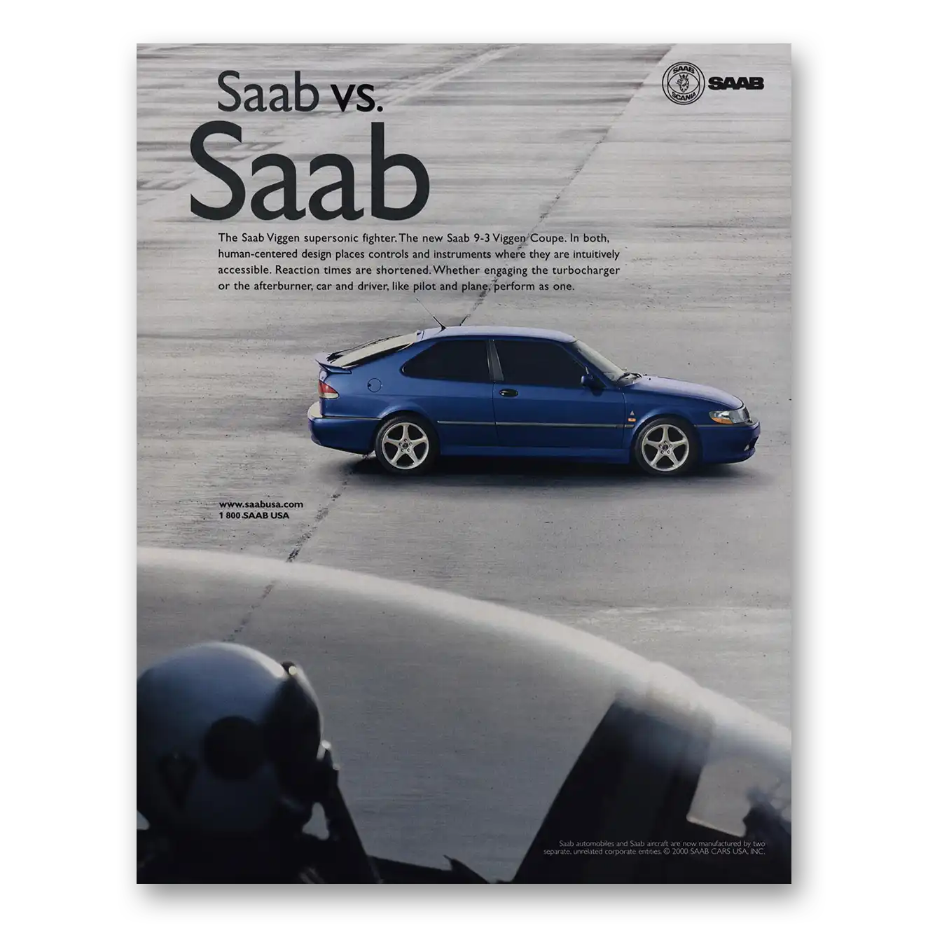 2000 Saab Saab vs Saab Vintage Magazine Print Ad