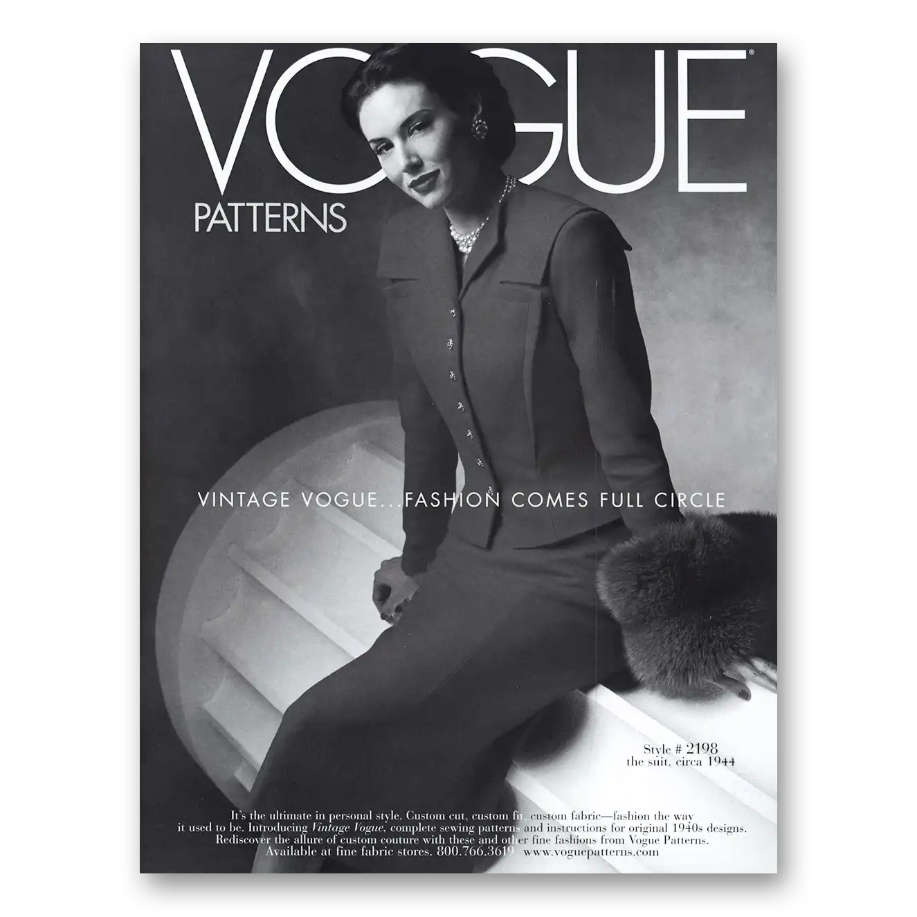 2000 Vogue Patterns Fashion Comes Full Circle Vintage Magazine Print Ad