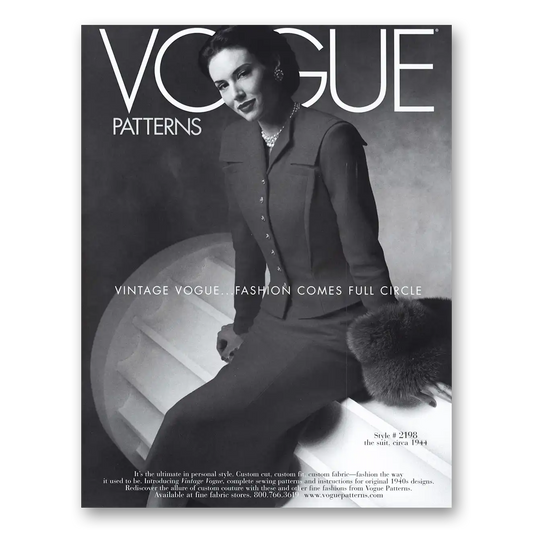 2000 Vogue Patterns Fashion Comes Full Circle Vintage Magazine Print Ad