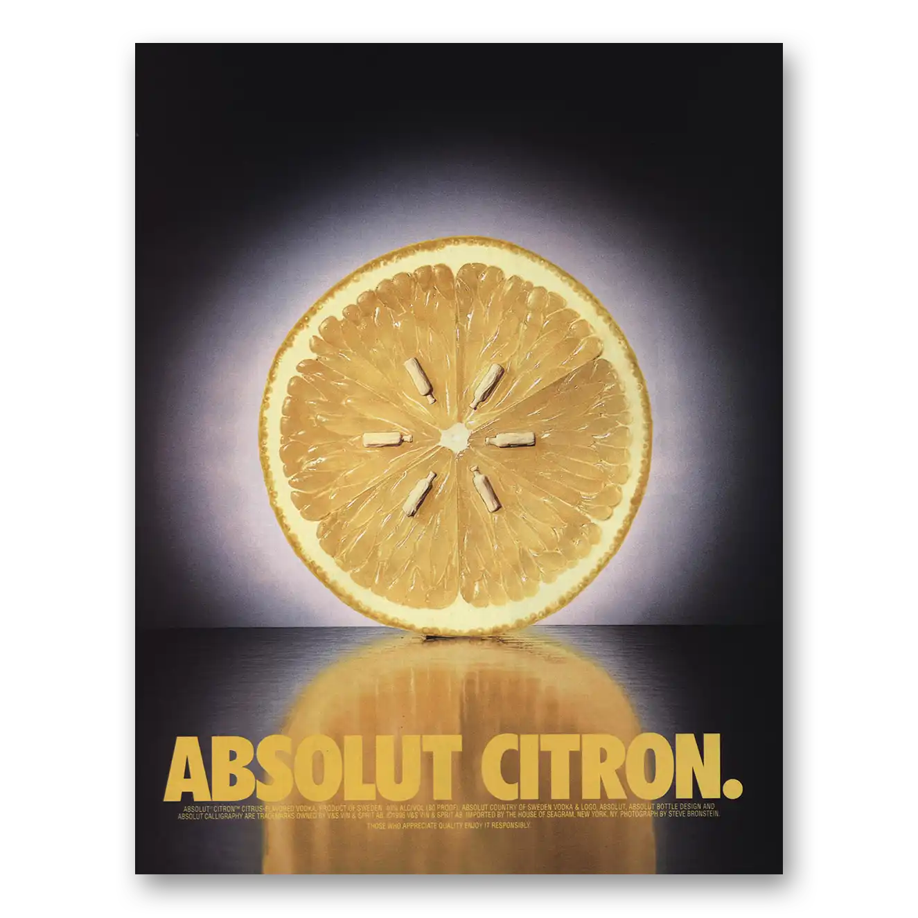 2001 Absolut Vodka Absolut Citron Vintage Magazine Print Ad