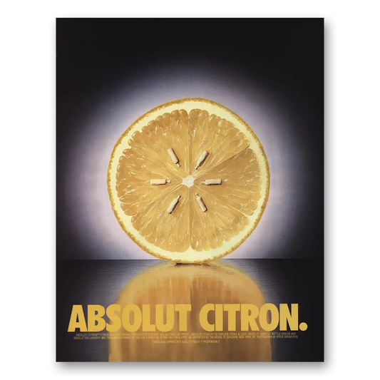 2001 Absolut Vodka Absolut Citron Vintage Magazine Print Ad