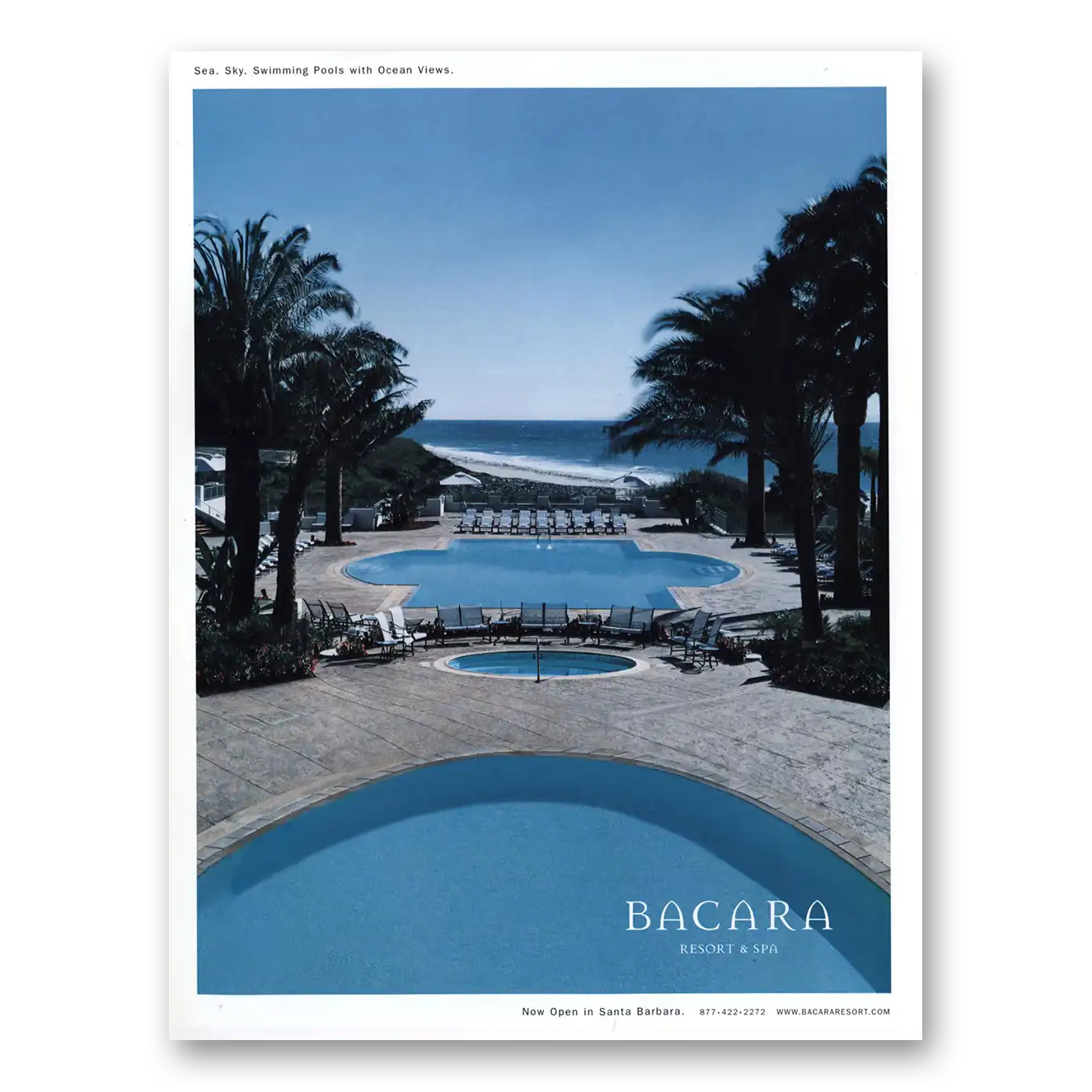 2001 Bacara Resort Santa Barbara California Vintage Magazine Print Ad