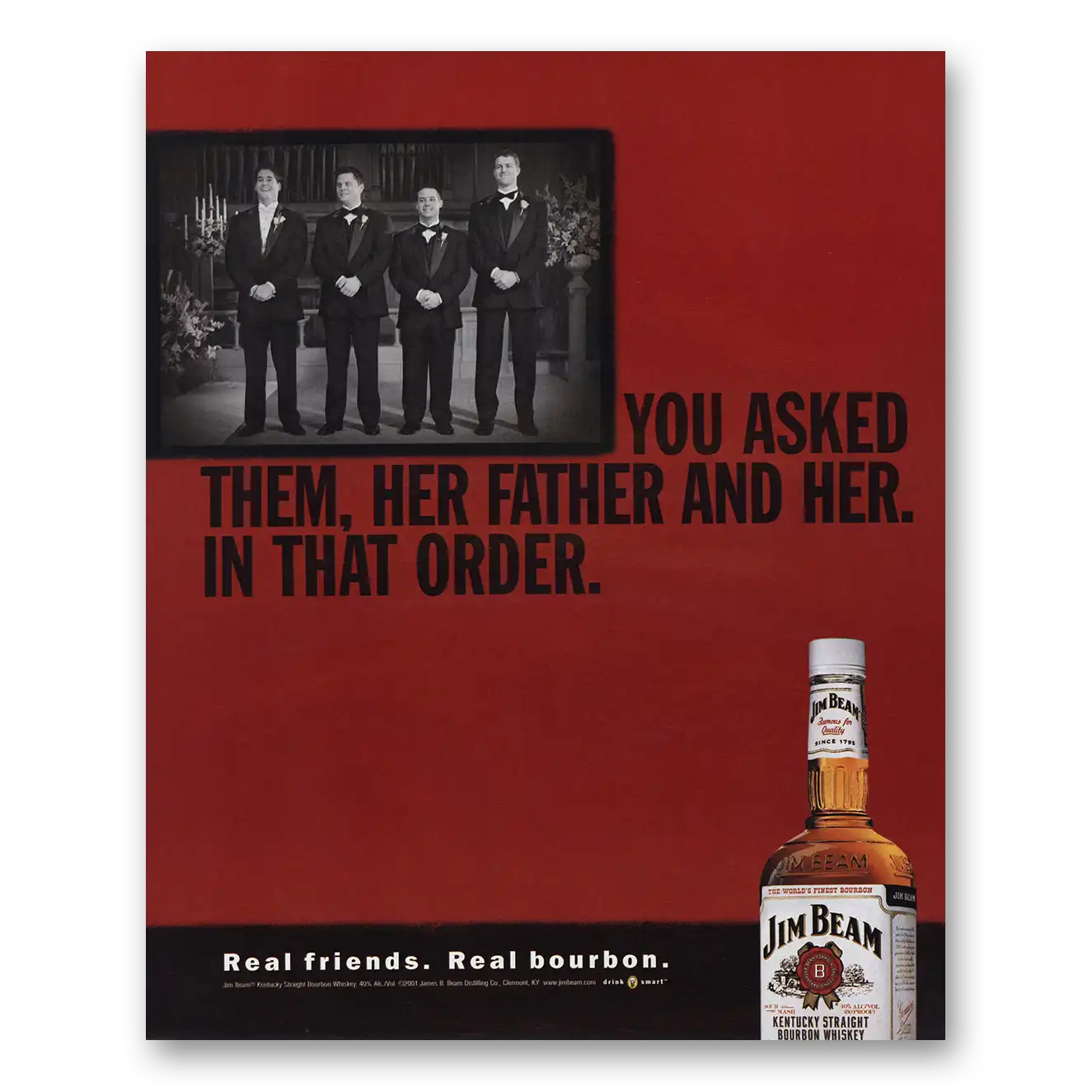 2001 Jim Beam You Asked Them Her Father and Her Vintage Magazine Print Ad