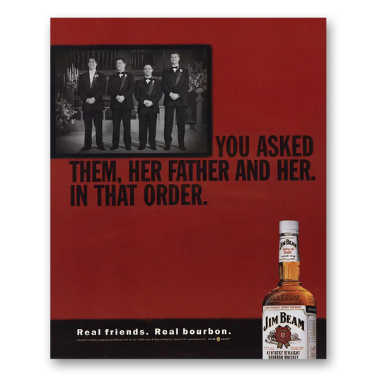 2001 Jim Beam You Asked Them Her Father and Her Vintage Magazine Print Ad