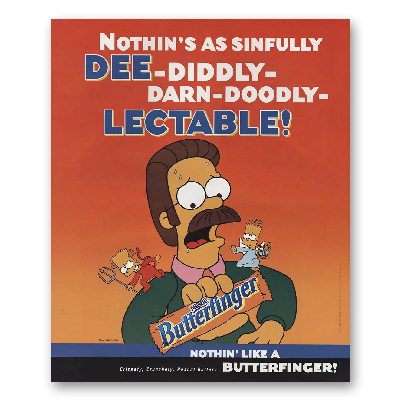 2001 Butterfinger Dee Diddly Darn Doodly Simpsons Vintage Magazine Print Ad