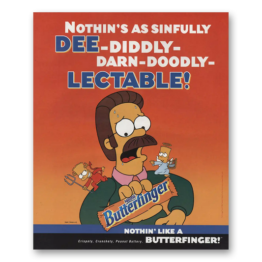 2001 Butterfinger Dee Diddly Darn Doodly Simpsons Vintage Magazine Print Ad