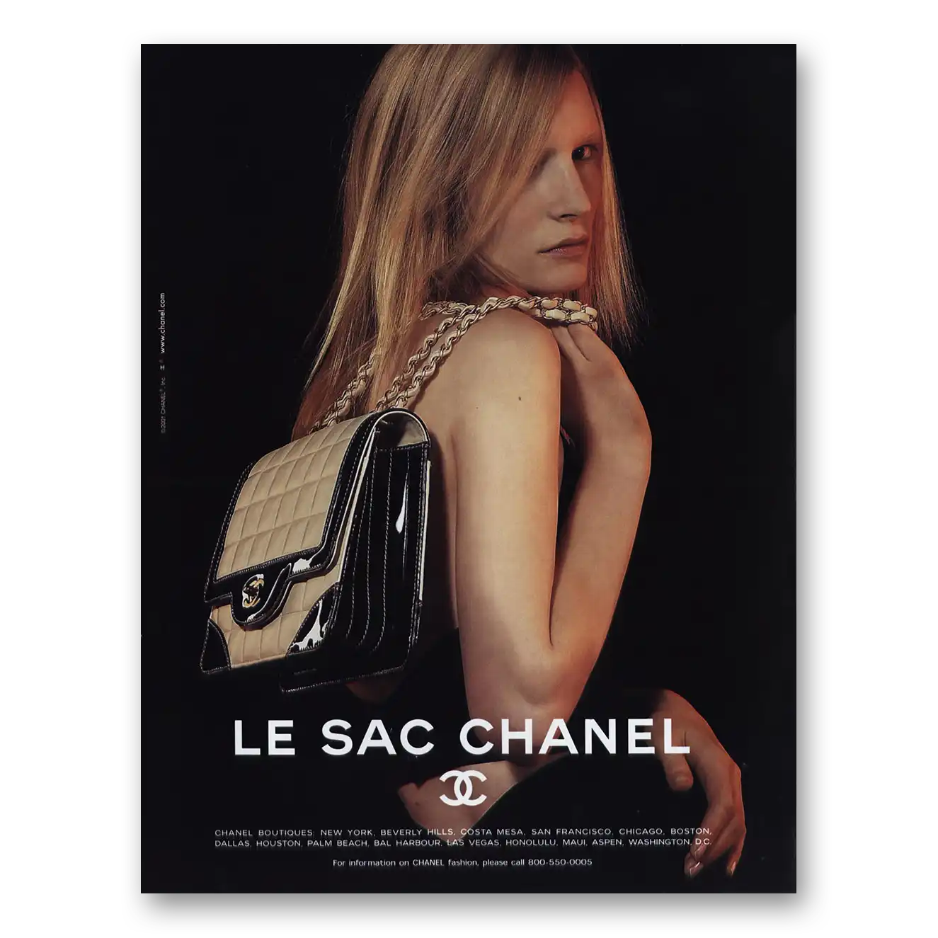 2001 Chanel Fashion Le Sac Vintage Magazine Print Ad