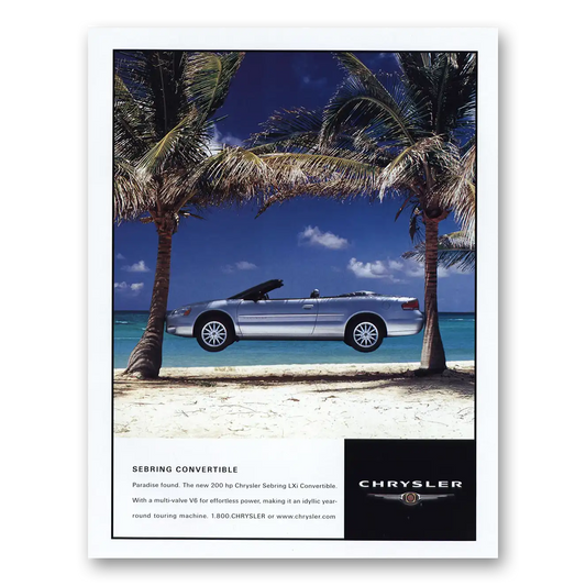 2001 Chrysler Sebring Convertible Paradise Found Vintage Magazine Print Ad