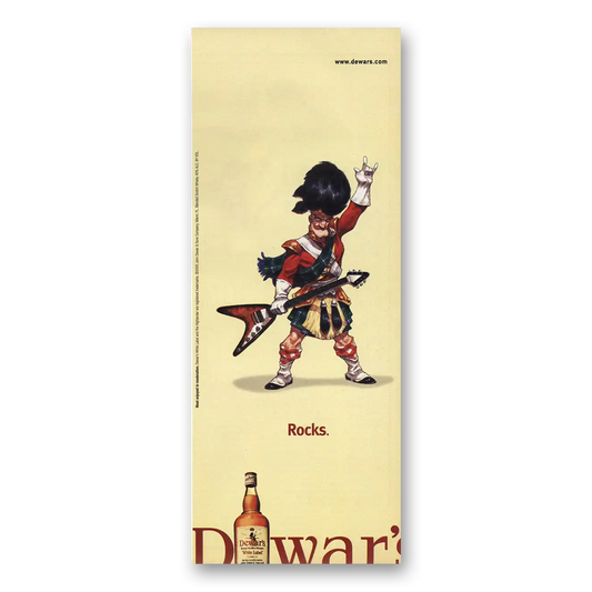 2001 Dewars White Label Rocks Vintage Magazine Print Ad