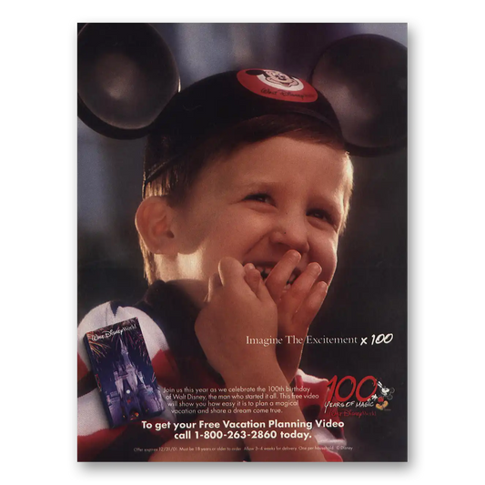 2001 Walt Disney World 100 Years of Magic Vintage Magazine Print Ad