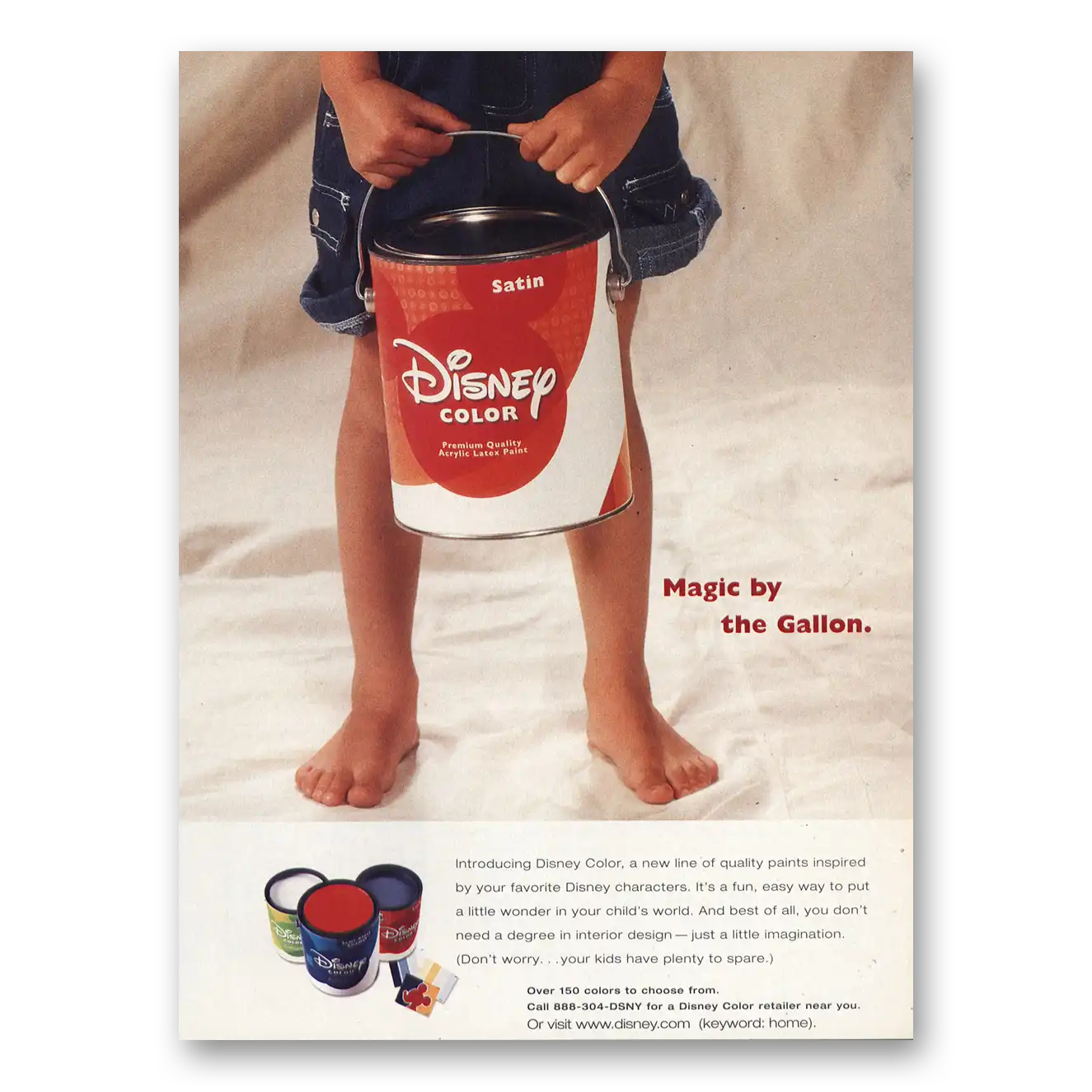 2001 Disney Color Paint Magic By the Gallon Vintage Magazine Print Ad