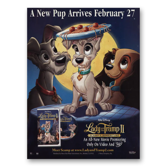 2001 Walt Disney Home Video Lady and the Tramp II Promo Vintage Magazine Print Ad