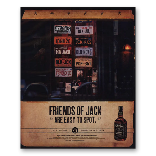 2001 Jack Daniels Friends of Jack Easy to Spot Vintage Magazine Print Ad