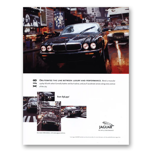 2001 Jaguar XJ8 Obliterates the Line Between Vintage Magazine Print Ad