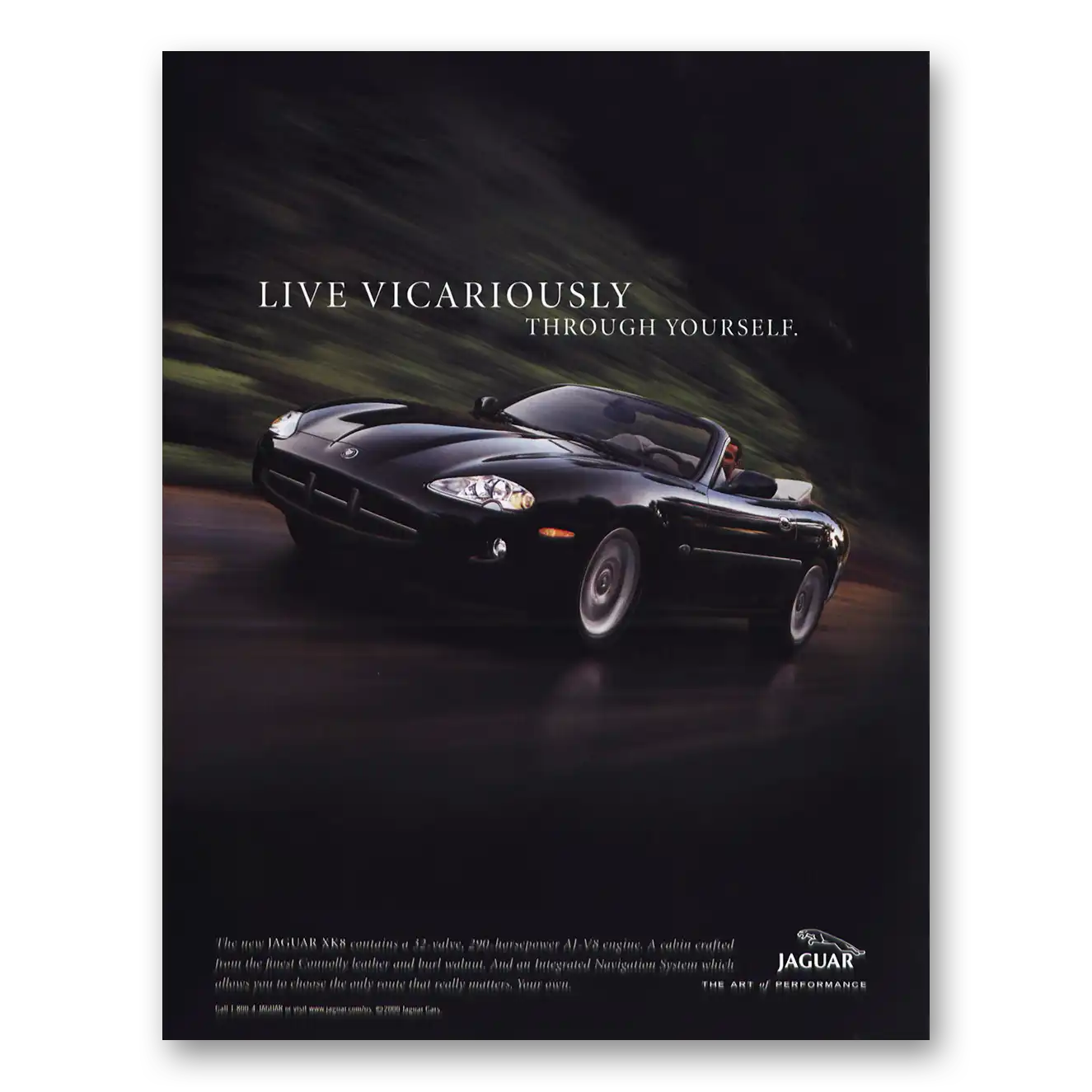 2000 Jaguar XKE Convertible Live Vicariously Through Yourself Vintage Magazine Print Ad