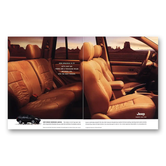 2001 Jeep Grand Cherokee How Spacious Is It Vintage Magazine Print Ad