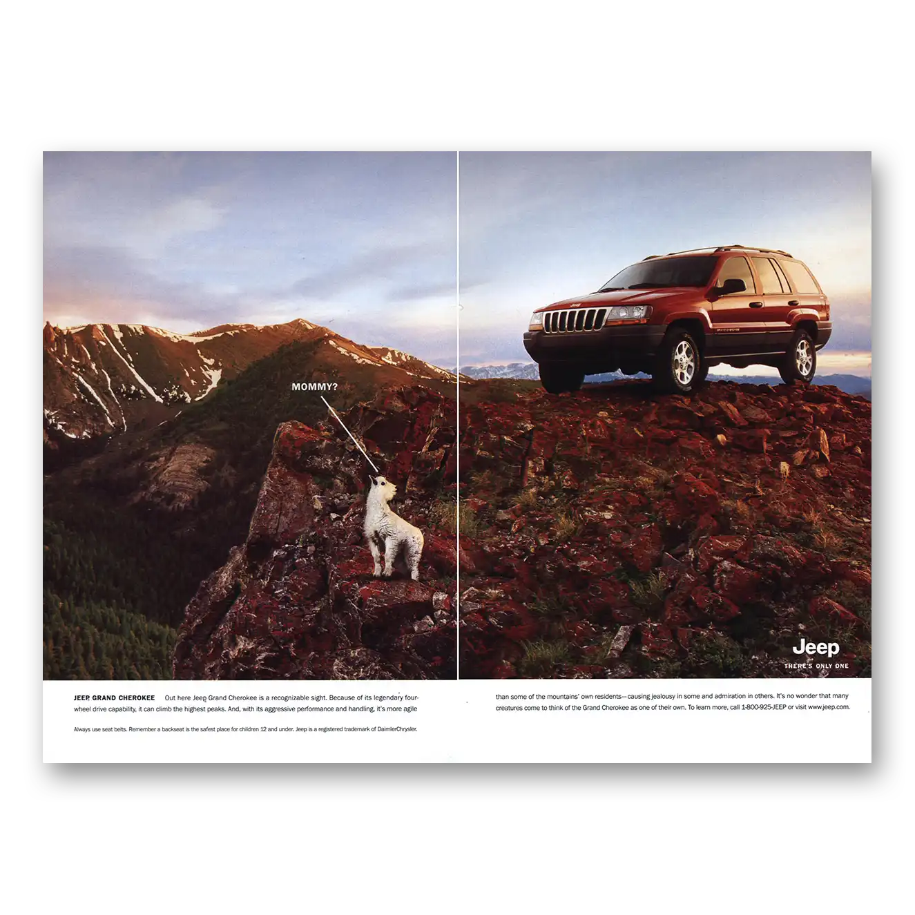 2001 Jeep Grand Cherokee Mommy Vintage Magazine Print Ad