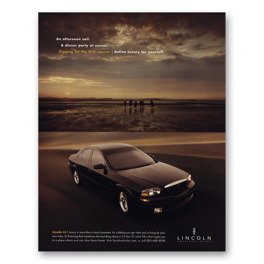 2001 Lincoln LS An Afternoon Sail Vintage Magazine Print Ad