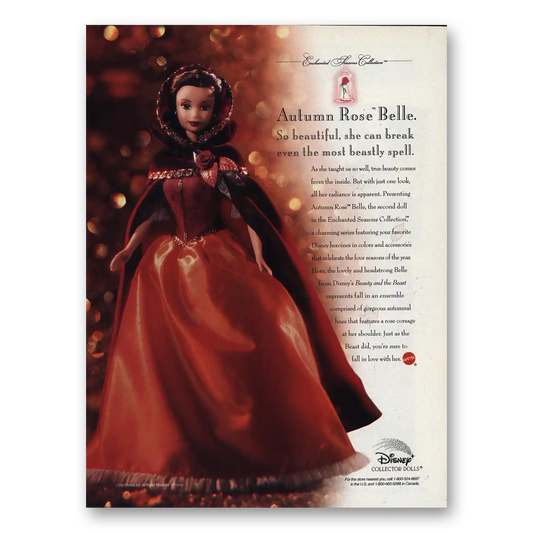 2001 Mattel Disney Autumn Rose Belle Vintage Magazine Print Ad