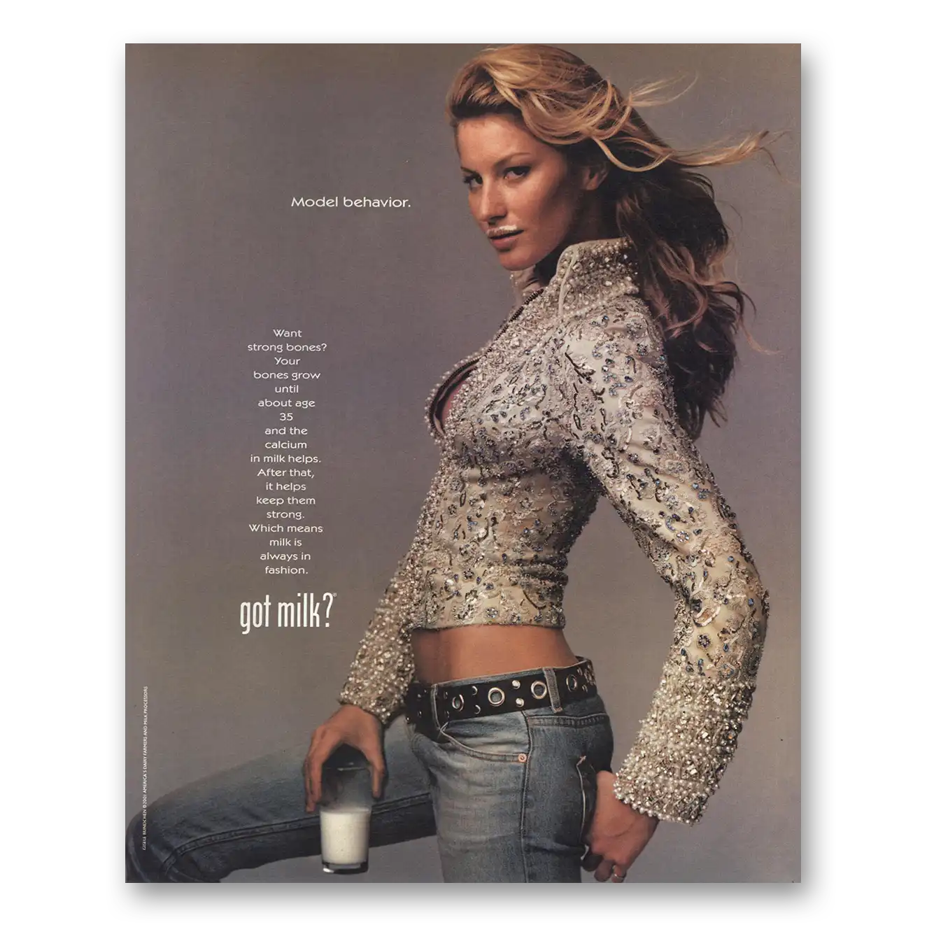 2001 Got Milk Got Milk Gisele Bundchen Vintage Magazine Print Ad