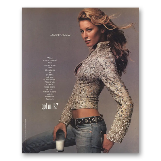 2001 Got Milk Got Milk Gisele Bundchen Vintage Magazine Print Ad