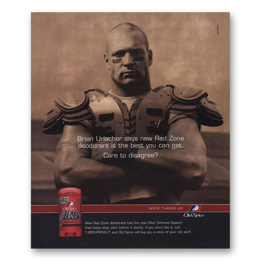 2001 Old Spice Red Zone Brian Urlacher Bears Vintage Magazine Print Ad